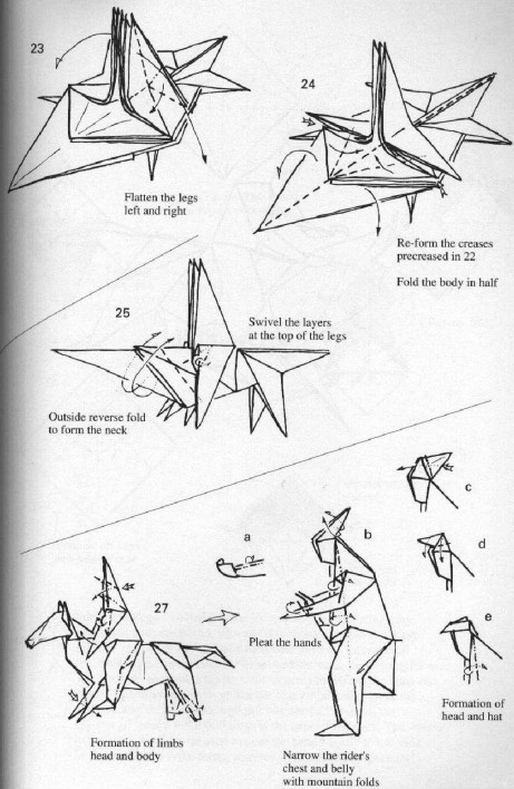 折纸骑马人的折纸图纸教程