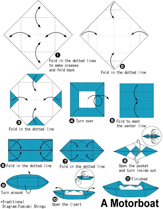 小篷船的基本简单折法图解教程【儿童手工制作大全折纸图解教程】