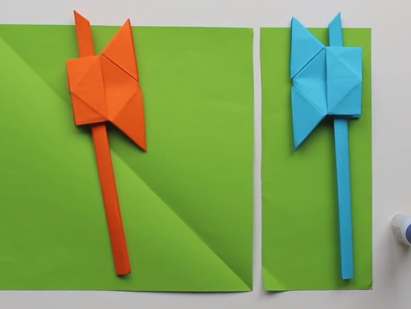 儿童折纸斧子的折纸视频教程