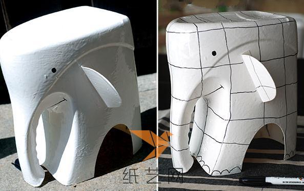用剩的塑料瓶变身艺术品大象制作教程 - 纸艺网