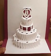 婚礼贺卡手工制作教程手把手教你制作婚礼蛋糕立体贺卡